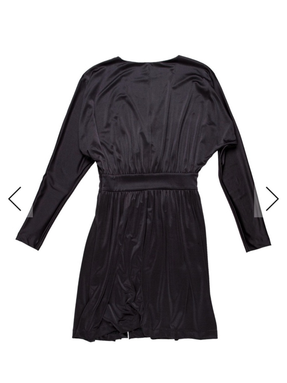 Black Long-Sleeve Satin Sleepshirt